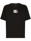 Dolce & Gabbana Dg Logo Print Cotton T-shirt In Black