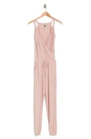Go Couture Drawstring Sleeveless Jumpsuit In Mauve