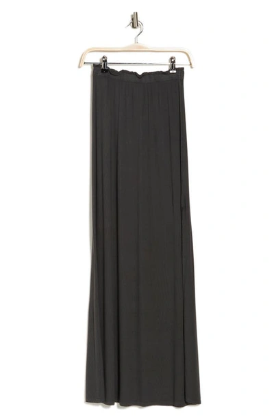 Go Couture One Slit Ruffle Maxi Skirt In Black