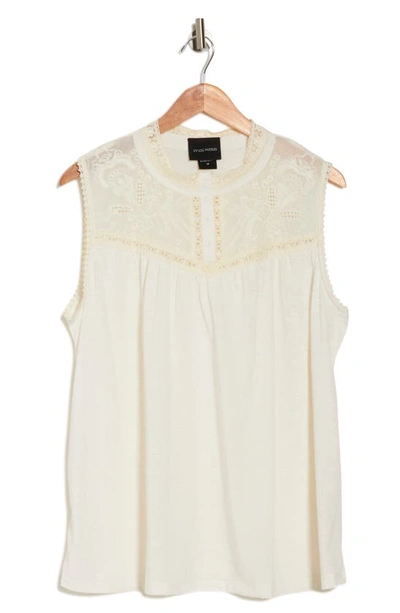 Forgotten Grace Embroidered Cotton Tank Top In White
