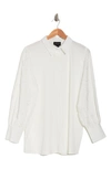Forgotten Grace Embroidered Eyelet Long Sleeve Button-up Shirt In White