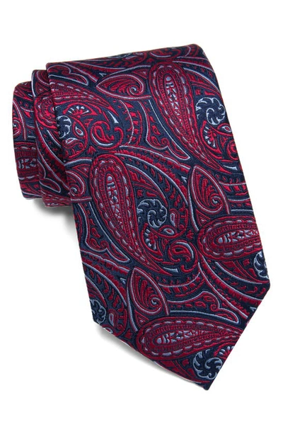 Duchamp Paisley Silk Tie In Red