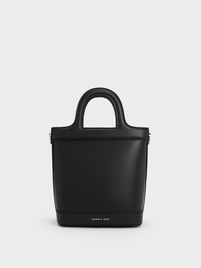 Charles & Keith Bronte Top Handle Bucket Bag In Black | ModeSens