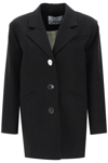 Ganni Oversized Single-breasted Blazer In Black (black)