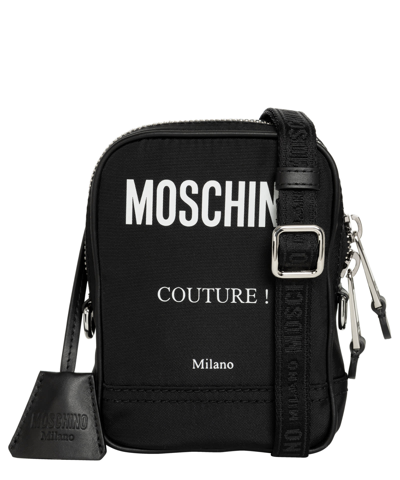 Moschino Logo Crossbody Bag In Black