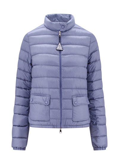 Moncler Zipped Puffer Jacket In Blue