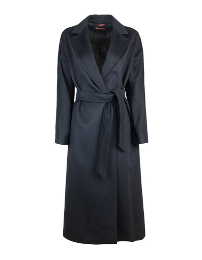 Max Mara Studio Belted Coat In Black