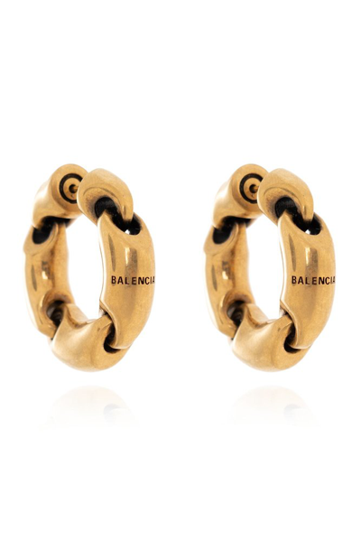 Balenciaga Solid 2.0 Hoop Earrings In Gold