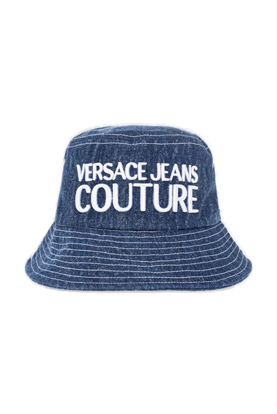 Versace Jeans Couture Navy Logo Bucket Hat In Blau