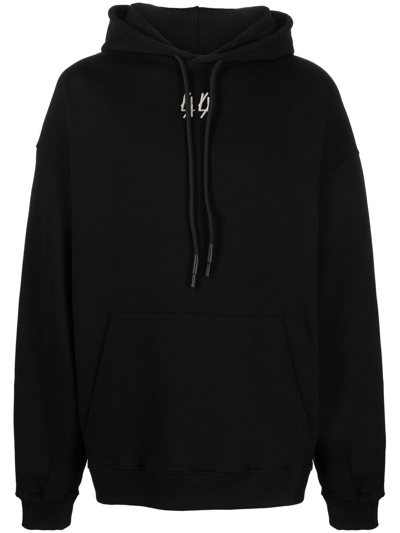 44 Label Group Logo-print Cotton Hoodie In Black
