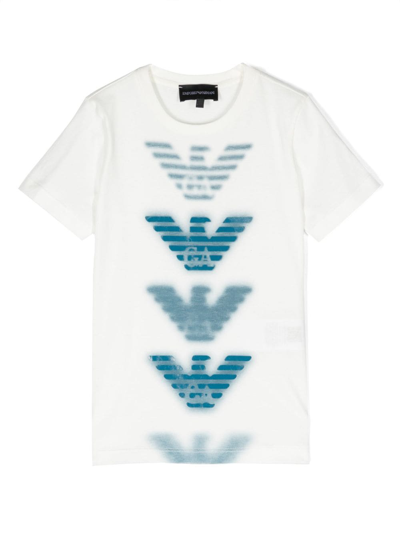 Emporio Armani Kids' Logo-print Cotton T-shirt In White