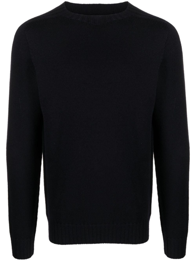 Dondup Long-sleeve Knitted Wool Jumper In Blue