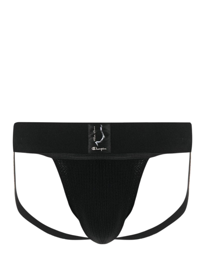 Rick Owens X Champion Jockstrap Underwear In Black