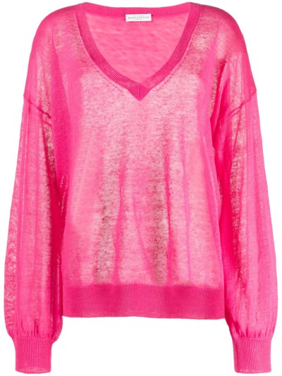 Ballantyne V-neck Pullover In Pink