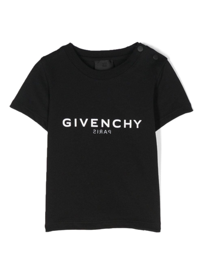Givenchy Babies' Boys Black Reverse Logo T-shirt