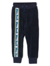 Marc Jacobs Logo-band Velvet Trousers In Blue