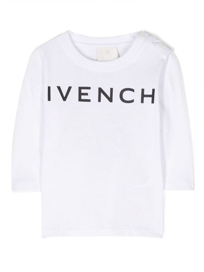 Givenchy Babies' Logo-print Cotton T-shirt In White