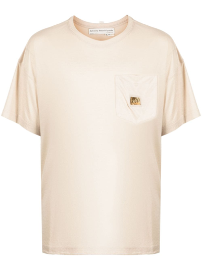 Advisory Board Crystals Logo-patch Short-sleeve T-shirt In Neutrals