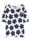 Kenzo Floral-print Stretch-cotton T-shirt In White