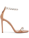 AQUAZZURA MAXI-TEQUILA 105MM LEATHER SANDALS