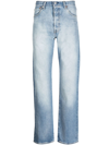 Levi's 501 Stonewashed Straight-leg Jeans In Blue