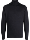John Smedley Zip-neck Jumper In Grey