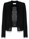 Iro Shavani Collarless Casual Jacket In Black
