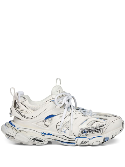Balenciaga Track Logo-print Sneakers In White