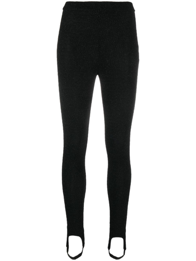 Iro Stirrup Metallic-threading Leggings In Black