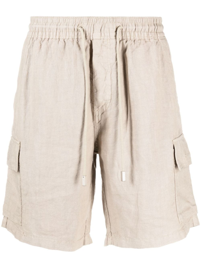 Vilebrequin Beige Drawstring Linen Cargo Shorts In Neutrals