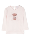 MONNALISA TEDDY BEAR-PRINT COTTON T-SHIRT