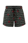 Hugo Boss Recycled-material Swim Shorts With Logo Print In Green