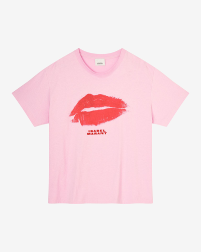 Isabel Marant Ben Cotton Tee-shirt In Pink