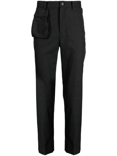 Undercover Multi-pocket Slim-cut Trousers In Black