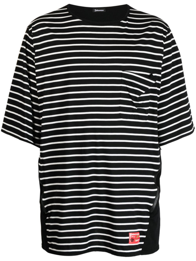 Undercoverism Black Striped T-shirt In Schwarz