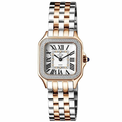 Pre-owned Gv2 By Gevril Women's 12114b Milan Swiss Quartz Iprg 2-tone Steel Diamond Watch