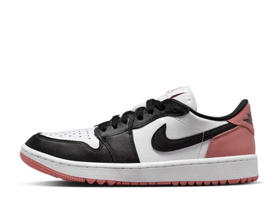 Pre-owned Jordan Dd9315-106 Nike Air  1 Low Golf Rust Pink Black White Beige Leather Rose