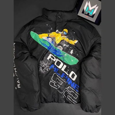 Pre-owned Polo Ralph Lauren 92 Suicide Ski Down Jacket Team Alpine Sport Puffer Medium In Black