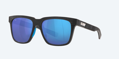 Pre-owned Costa Del Mar Costa Men's Pescador 580g Sunglasses | Blue Mirror Glass Lens | Gray Frame