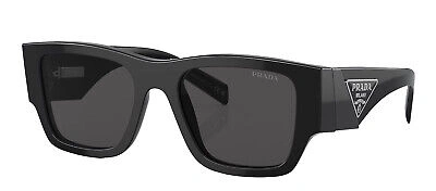Pre-owned Prada Pr 10zs 1ab5s0 Black Plastic Pillow Sunglasses Grey Lens In Gray