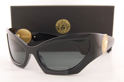 Pre-owned Versace Brand  Sunglasses Ve 4450 Gb1/87 Black/dark Grey For Women In Gray