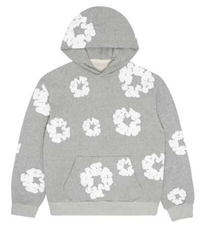 Pre-owned Denim Tears The Cotton Wreath Hooded Sweatshirt Grey In Gray