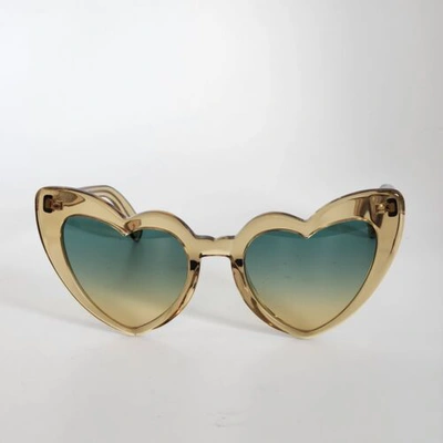 Pre-owned Saint Laurent ? Loulou Ysl Sl181 007 Yellow Green Gradient Heart Sunglasses