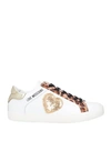Shop Love Moschino Woman Sneakers White Size 7 Soft Leather, Textile Fibers