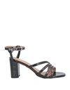 ANAKI ANAKI WOMAN SANDALS BLACK SIZE 7 SOFT LEATHER