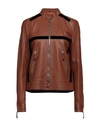 Alessandro Dell'acqua X Tod's Woman Jacket Brown Size 6 Lambskin, Polyamide