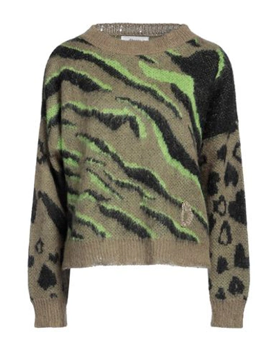 Dimora Woman Sweater Military Green Size 6 Acrylic, Mohair Wool, Polyamide