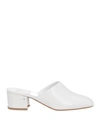 LAURENCE DACADE LAURENCE DACADE WOMAN MULES & CLOGS WHITE SIZE 10.5 CALFSKIN