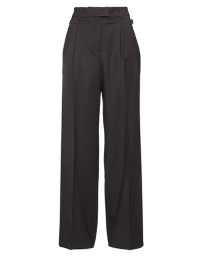 Pt Torino Woman Pants Dark Brown Size 4 Virgin Wool, Elastane
