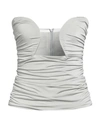 Vicolo Woman Top Light Grey Size M Viscose, Elastane In Grey